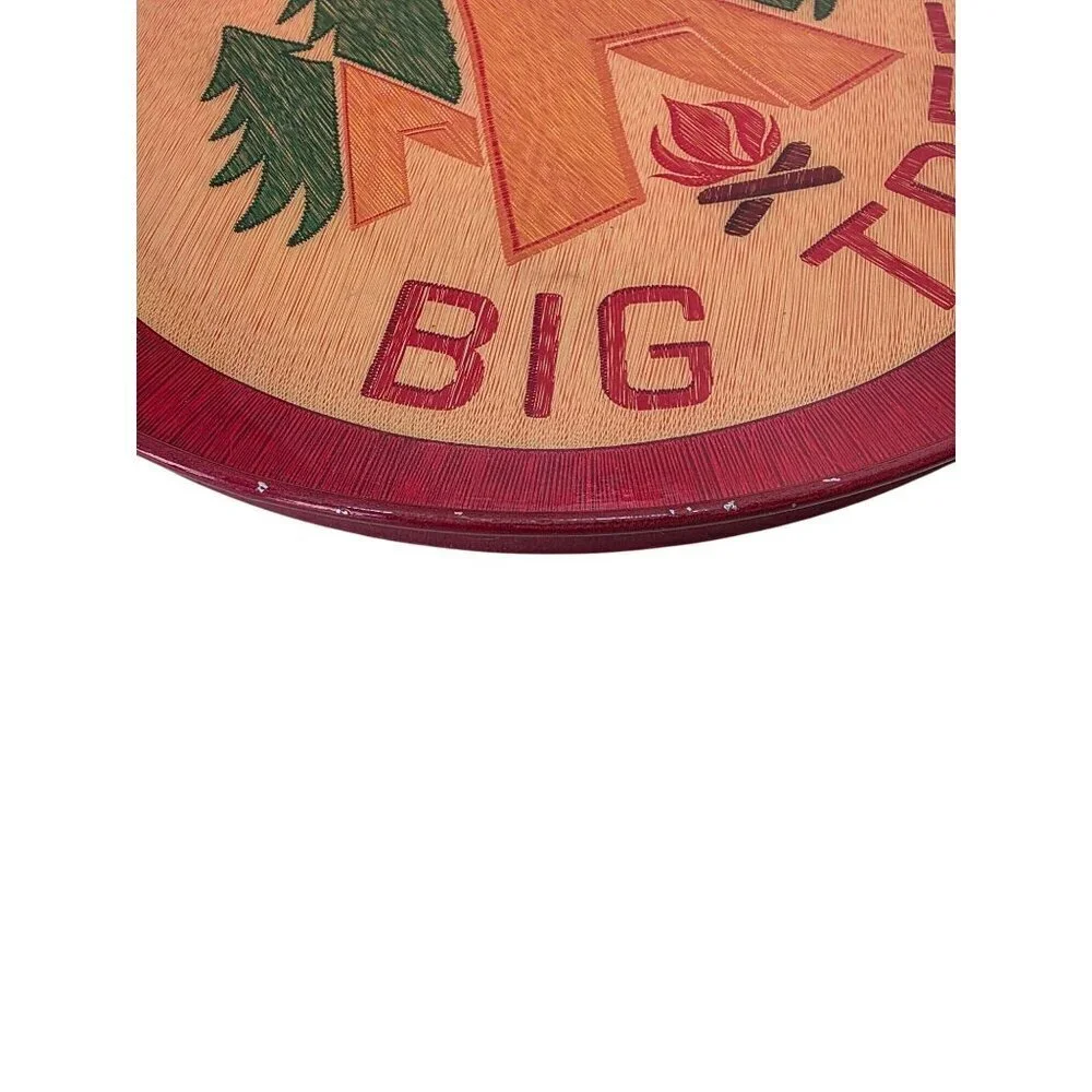 West Elm Fishs Eddy Camp Big Tree Round Metal Tray 14”D Rustic Cabin Decor